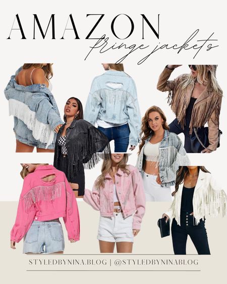 Amazon fringe jackets - country concert outfits from amazon - nashville outfits - stagecoach - Houston rodeo outfits - western fashion - fringe denim jacket - boho western glam - NFR outfits - Texas football game outfits 
#sweepstakes

#LTKFestival #LTKSeasonal #LTKunder100