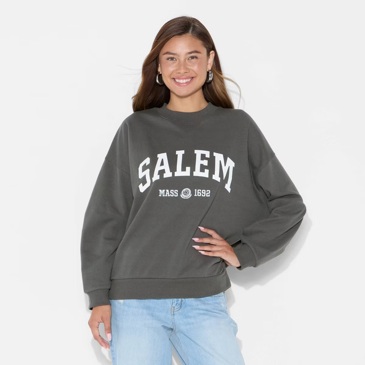 Women's Salem Graphic Sweatshirt - Gray | Target