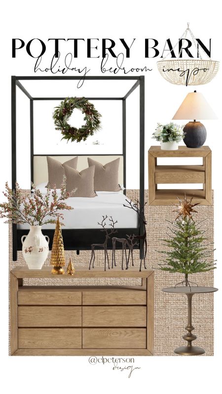 Bedframe
Wreath 
Nightstand 
Bench 
Tree 
Lamp 
Vase 
Holiday decor 
Rug 
Bedding 

#LTKunder100 #LTKSeasonal #LTKhome