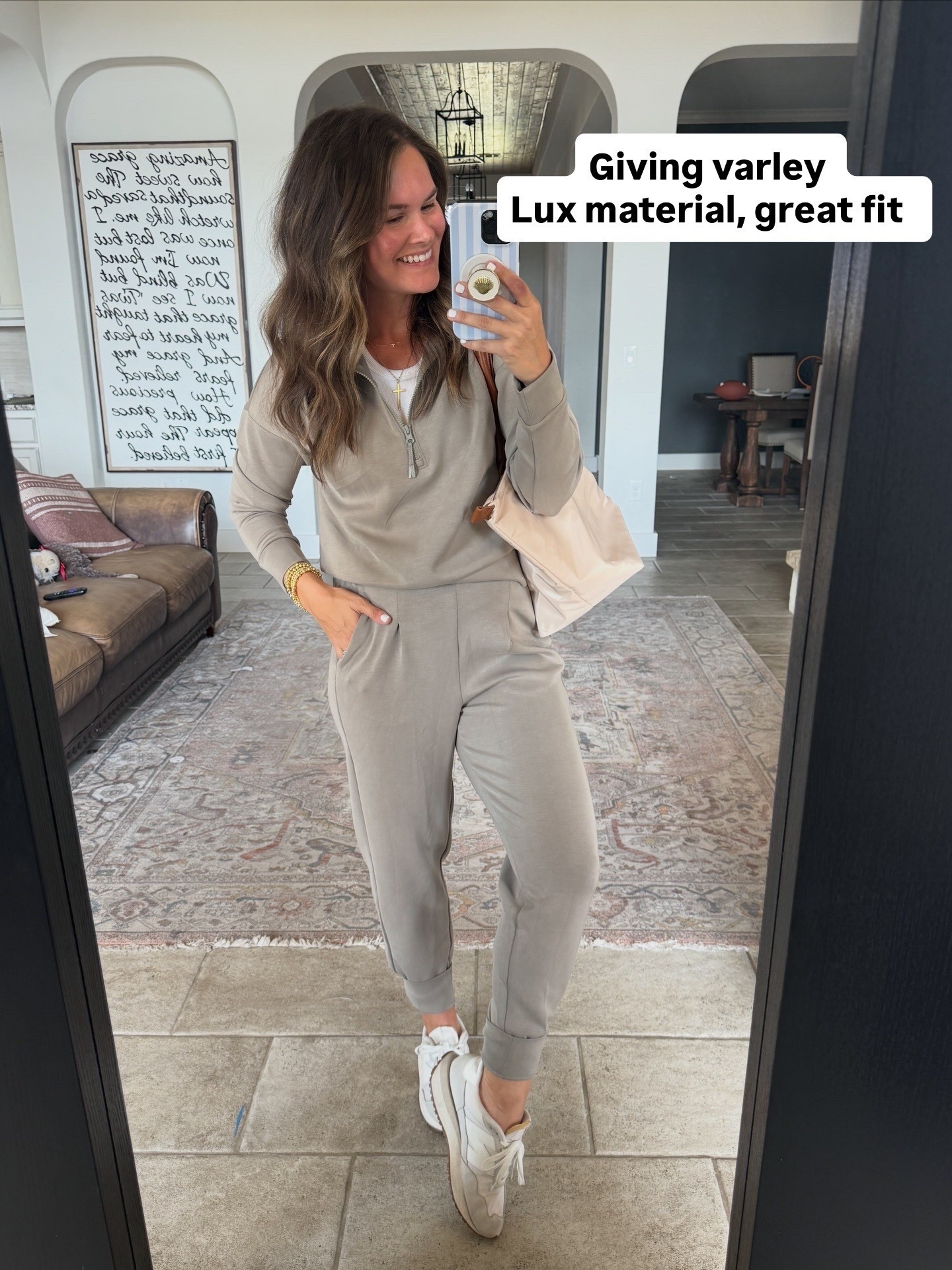 Love this matching set from Walmart so lux, great fit, several colors, reminds me of varley so elevated! #walmartfashion #matchingset #walmartfinds 

#LTKootd #LTKOver40 #LTKSaleAlert