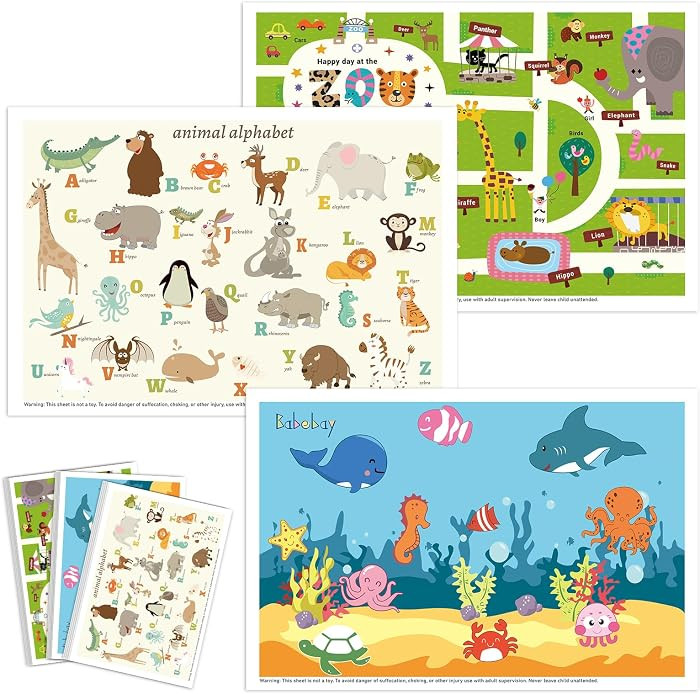 Babebay Disposable Placemats for Baby, 60 Pack Sticky Toddler Placemat for Restaurants, Dining Ta... | Amazon (US)