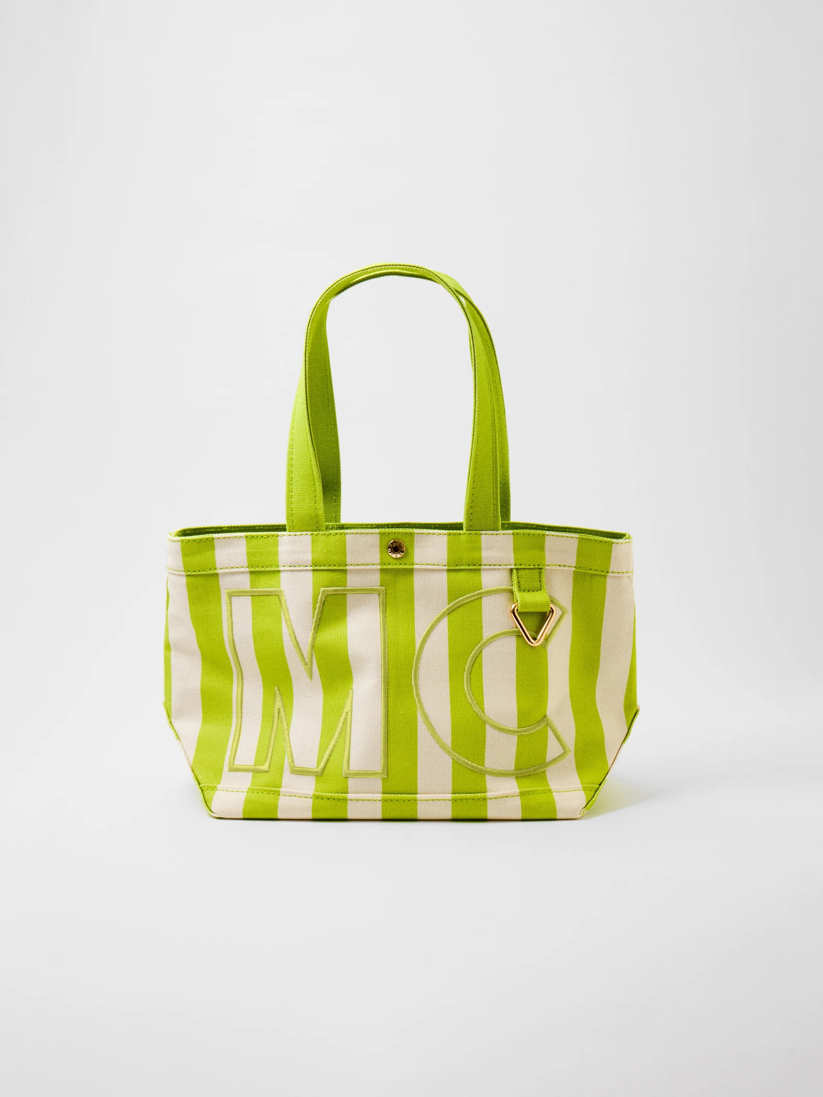 Striped Custom Alpha Tote - Custom Keylime | BaubleBar