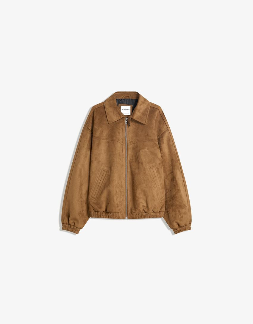 Faux suede jacket - Jackets and coats - Women | Bershka GB