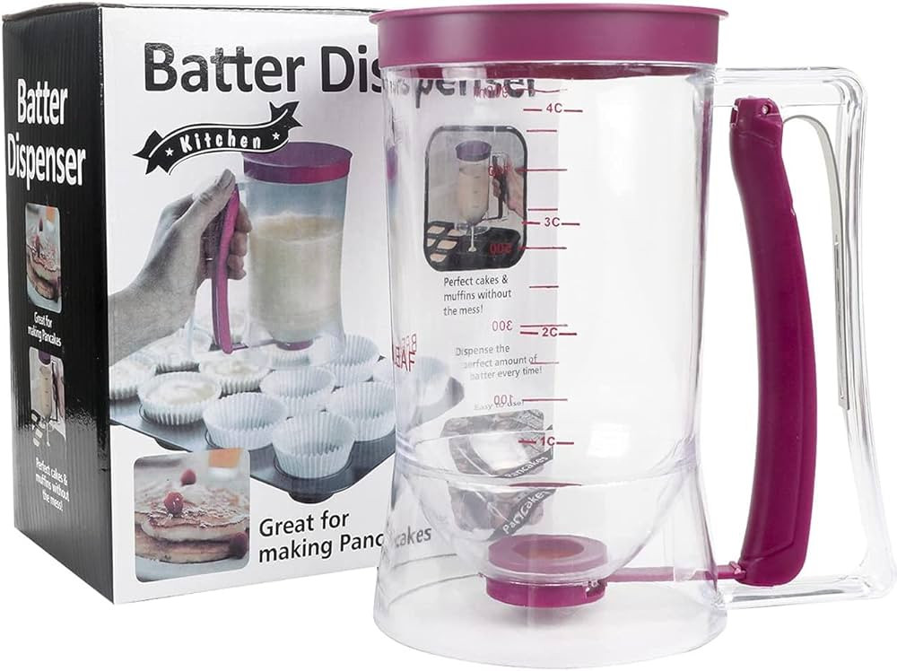 Mcffaga Pancake Cupcake Batter Dispenser for Waffles, Muffin Mix, Crepes, Cake Purple | Amazon (US)