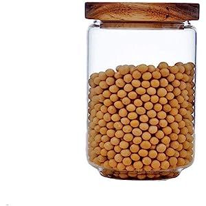 Glass Storage Jar With Wood Lid, Kitchen Decor, Kitchen Organization, Home Decor Kitchen, Glass Jar | Amazon (US)