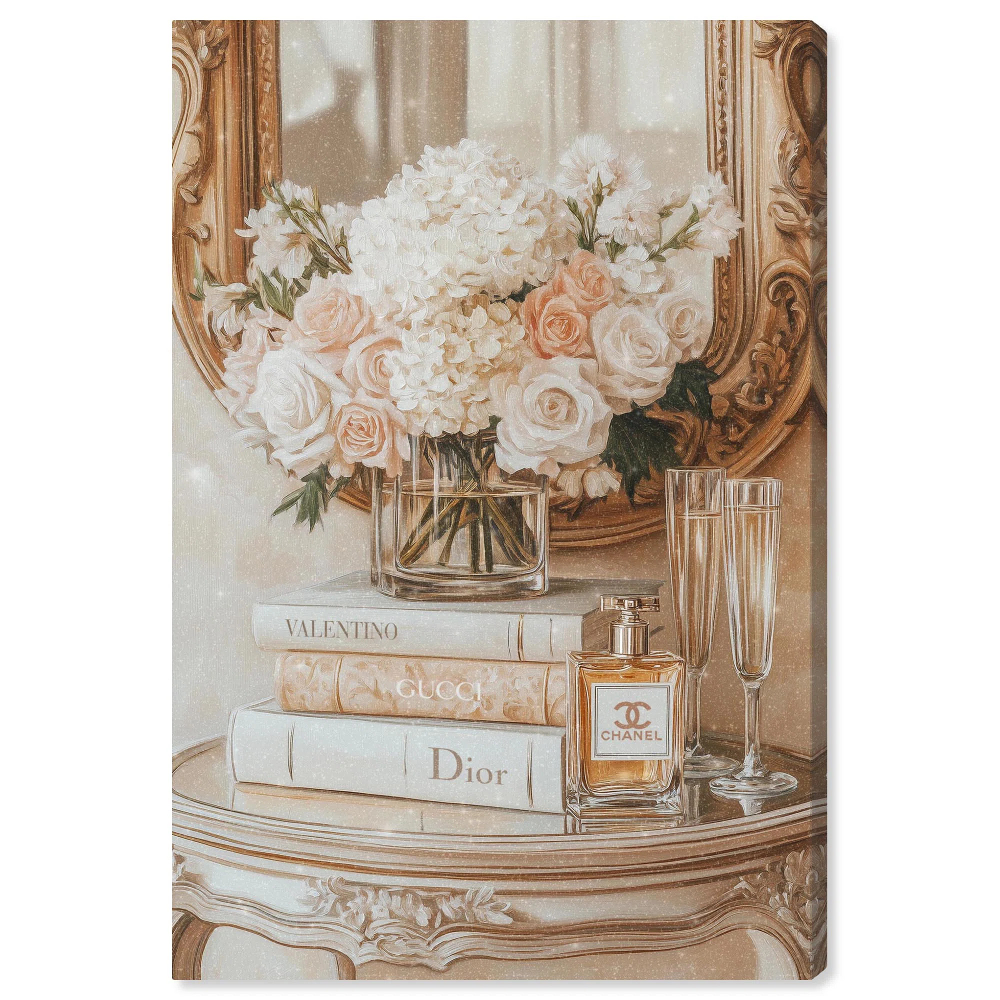 Art Remedy Mirror and Classy Glam Books Canvas Fashion Art Print by Art Remedy | Wayfair | Wayfair North America