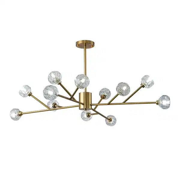 Sputnik Chandelers Modern Crystal Pendant Light Chandelier 12 Lights - Overstock - 33824266 | Bed Bath & Beyond