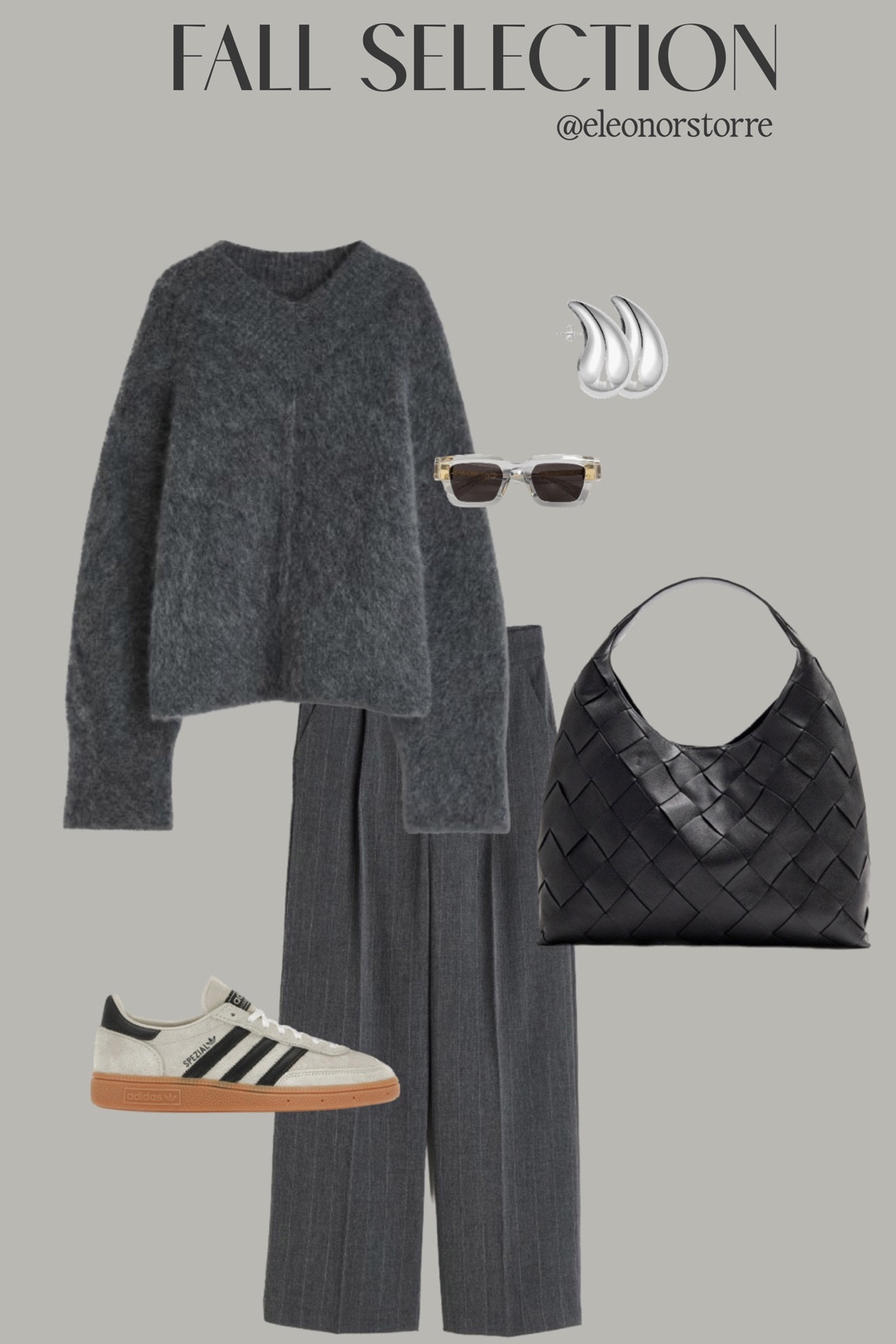 My first look for Fall Selection ✔️✔️✔️

other stories bag / Adidas Spezial / H&m pullover and trousers / bottega veneta sunglasses / bottega inspired earrings 

#LTKeurope #LTKstyletip #LTKSeasonal