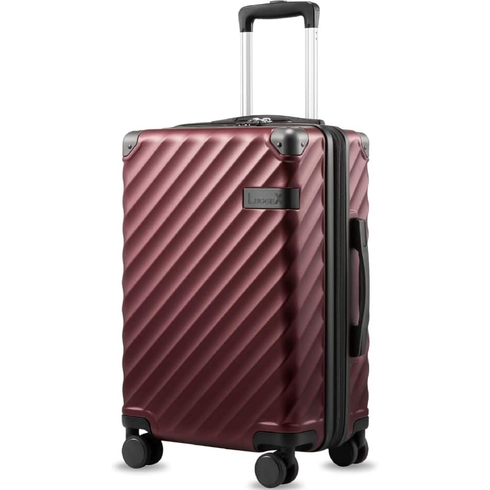 LUGGEX - 20 Inch Carry-On Luggage Airline Approved Expandable Polycarbonate Hard Shell Suitcase for Travelling - LX-EX - Cherry | Best Buy U.S.