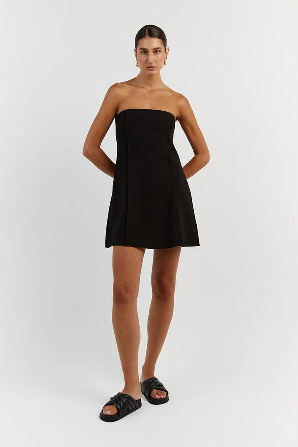 ROWAN BLACK STRAPLESS MINI DRESS | DISSH