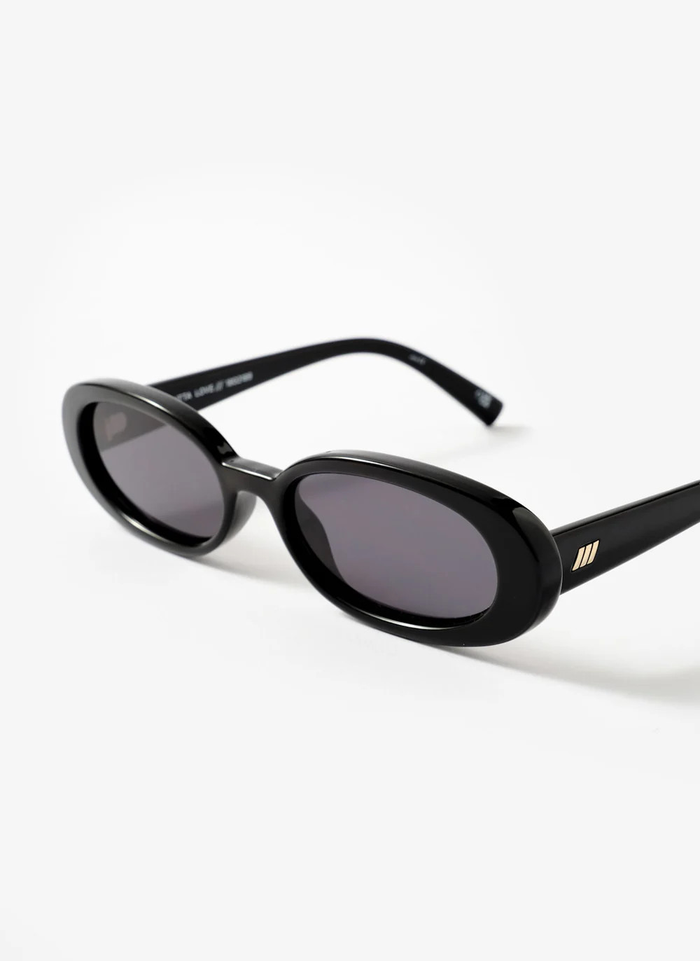 Le Specs Outta Love Black Rounded Sunglasses | Mint Velvet