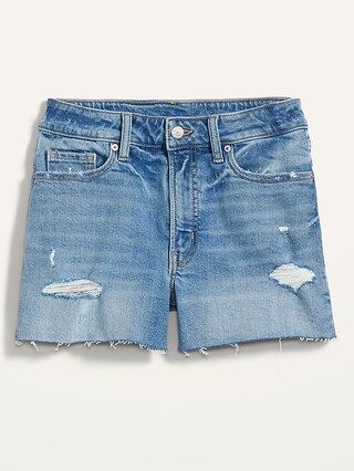 High-Waisted O.G. Straight Ripped Cut-Off Jean Shorts for Women -- 3-inch inseam | Old Navy (US)