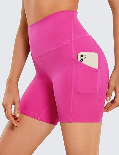 CRZ YOGA Womens Butterluxe Biker Shorts with Pockets 5 Inches - High Waisted Volleyball Workout A... | Amazon (US)