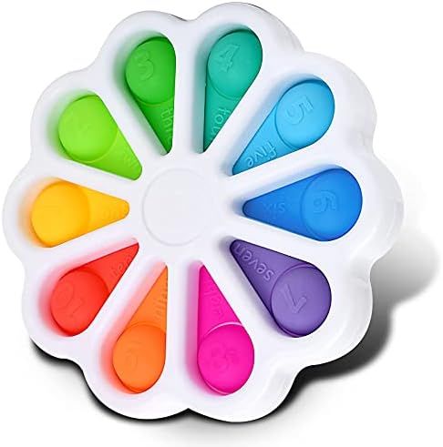 Aisoyn Flower Fidget Toys, Push Pop Bubble Fidget Sensory Toy, Number and Color Learning Toys for Ki | Amazon (US)