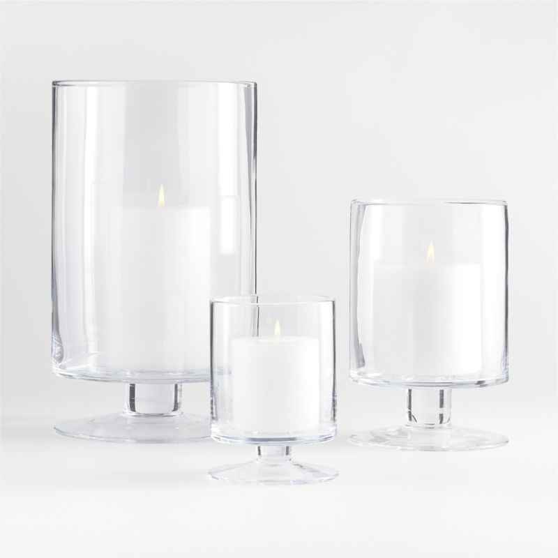 London Glass Hurricane Candle Holders | Crate & Barrel | Crate & Barrel