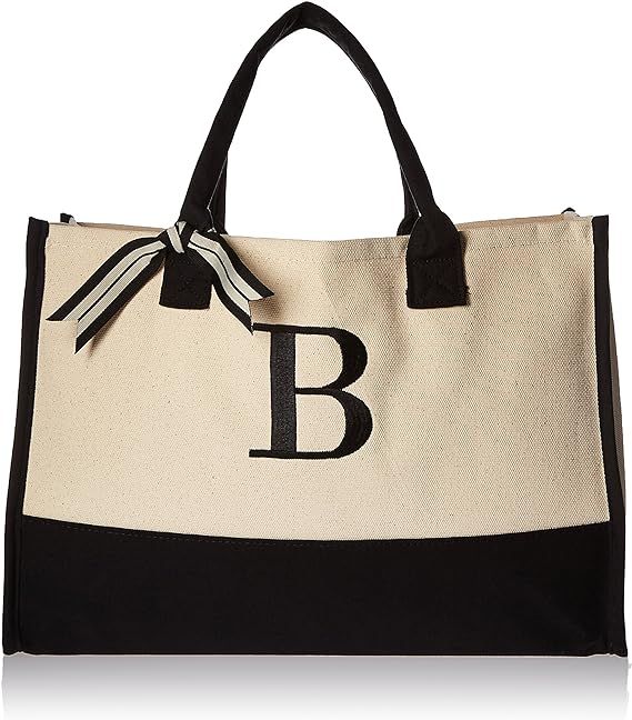 Mud Pie Initial Canvas Tote Bags (B) | Amazon (US)