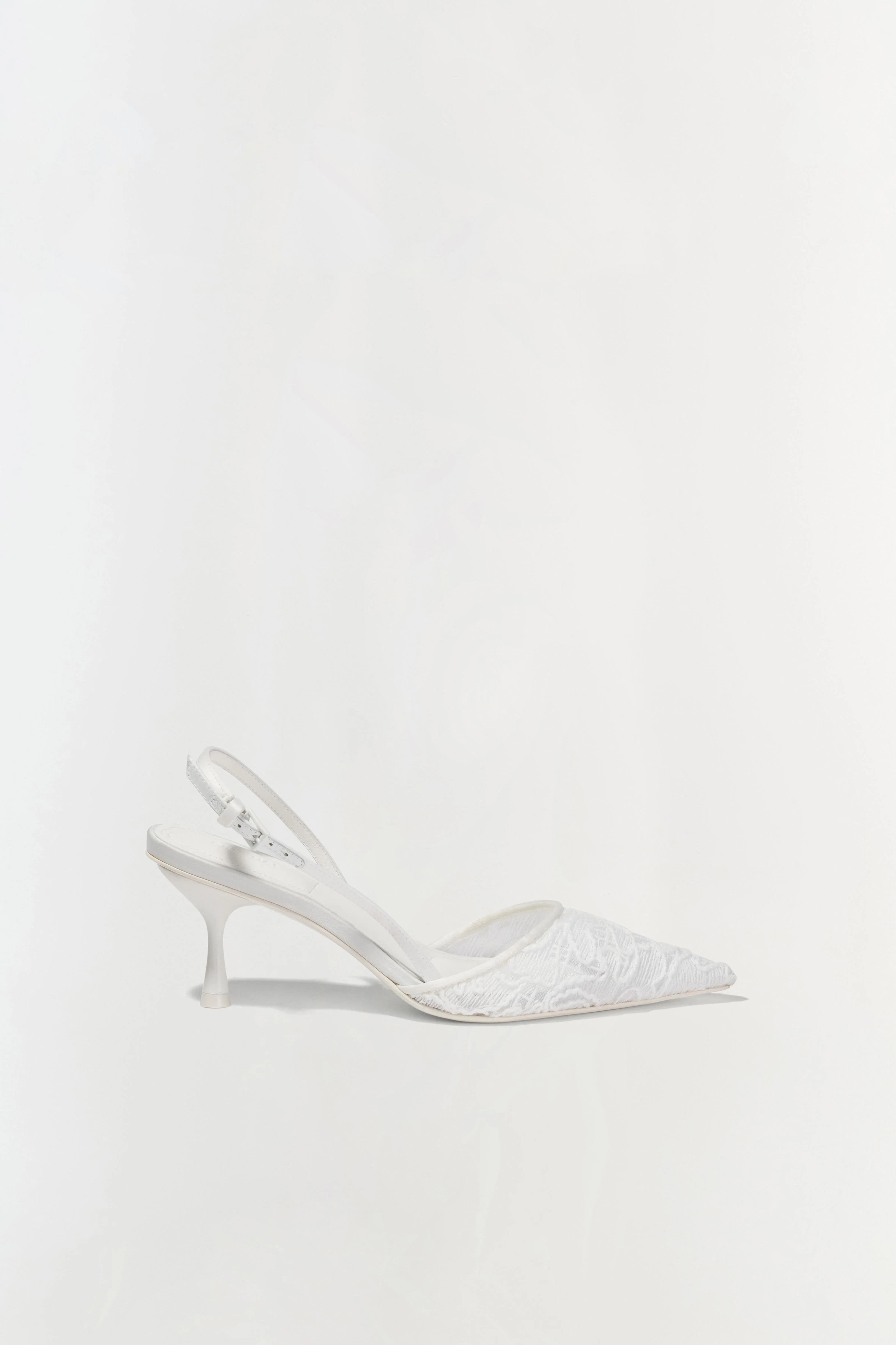 SIMKHAI Women's Dylan Slingback in White, Lace, Size 40 | Simkhai