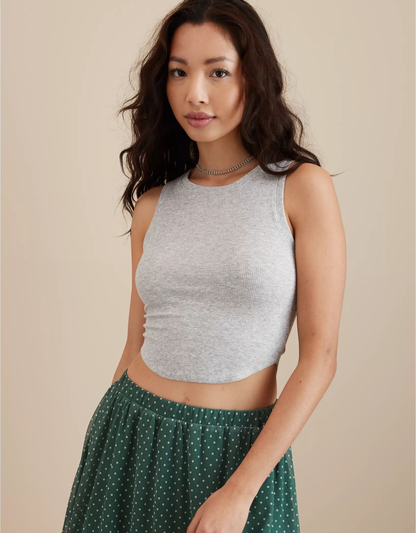 AE Cropped High Neck Daily Fave Tank Top | American Eagle Outfitters (US & CA)