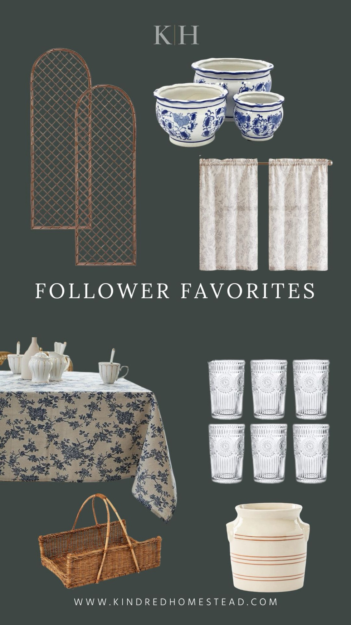 Follower favorites this week including privacy trellis, cafe curtains, planters, glasses, table cloth and more for collected yet timeless design.

#LTKHome