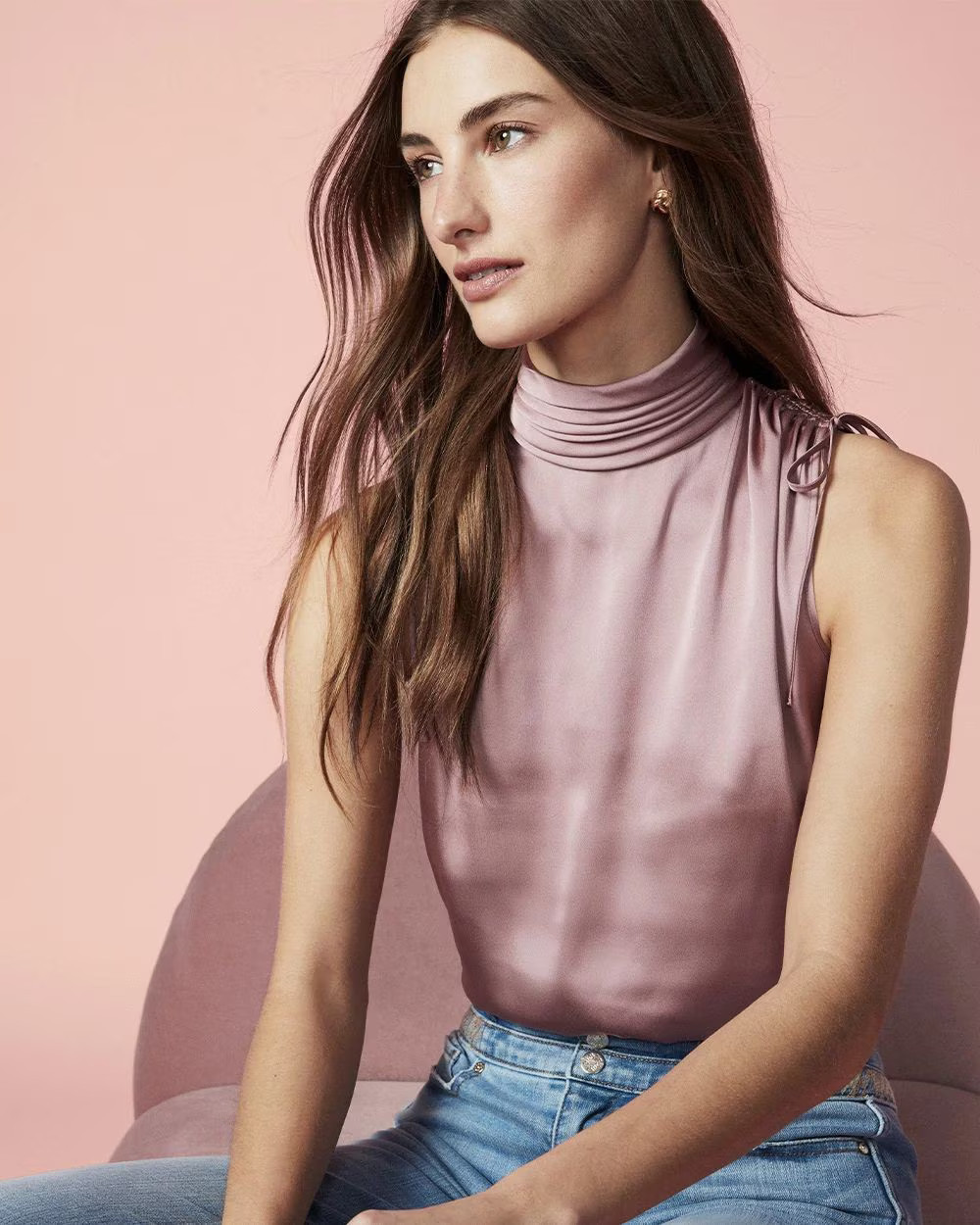 Sleeveless Mockneck Shell Top | White House Black Market