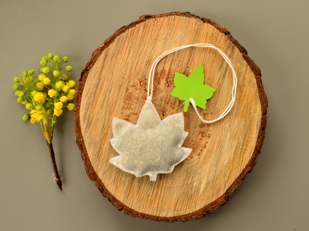 Leaf shaped tea bags 5 pieces Maple Leaf Autumn leaves Green and gold Wedding Flower | Etsy (US)