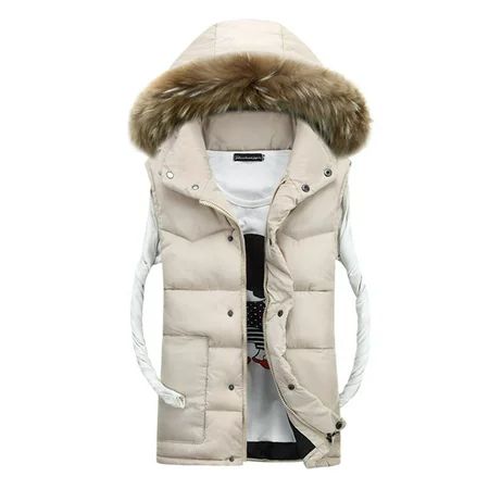 Women Winter Removable Hooded Padded Quilted Vest Men Thermal Thicken Puffer Coat Solid Sleeveless Z | Walmart (US)