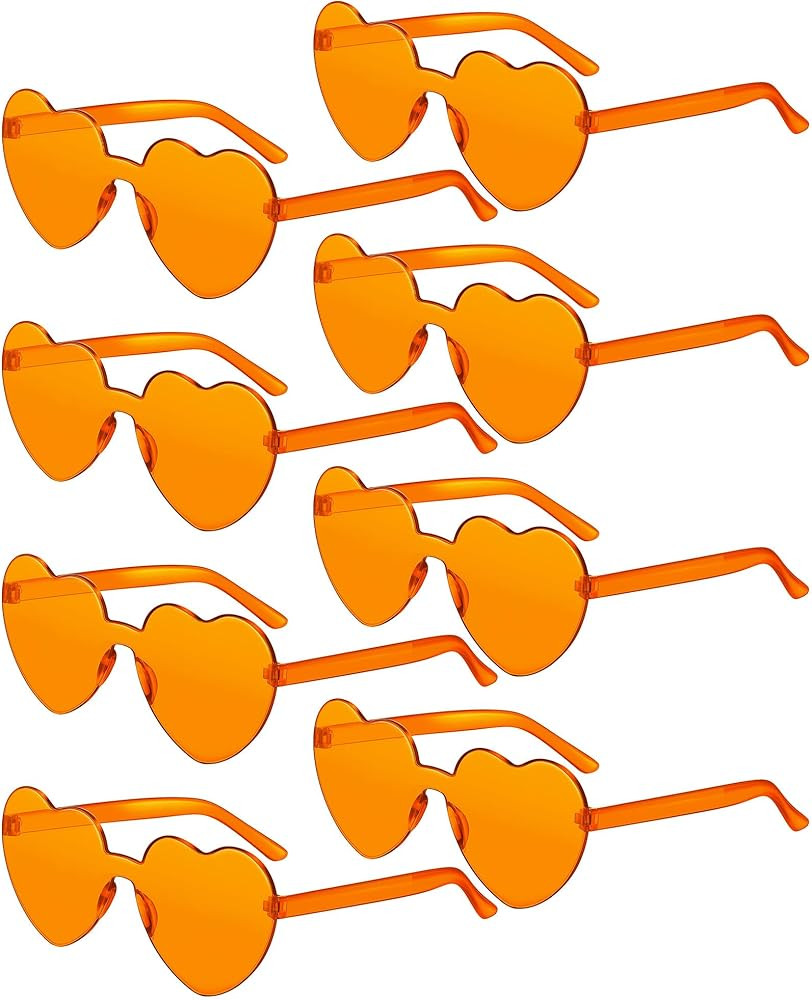 Frienda 8 Pairs Heart Shaped Sunglasses for Women Rimless Heart Glasses Candy Color Sunglasses fo... | Amazon (US)