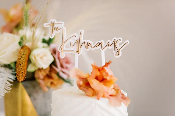 7 Newlywed Wedding Cake Topper  Laser Cut Personalized | Etsy | Etsy (US)