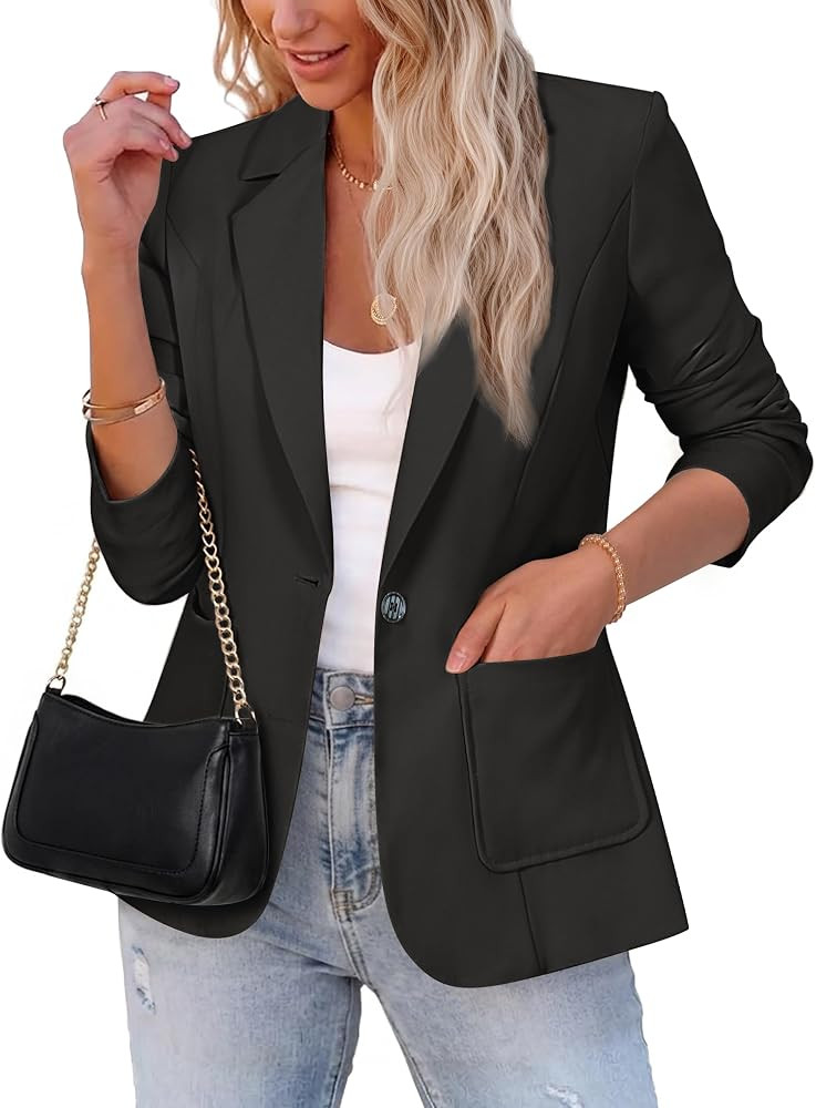 Othyroce Women\u2019s Long Sleeve Blazer Jacket \u2013 Lightweight, Breathable, Stretchy Work & C... | Amazon (US)