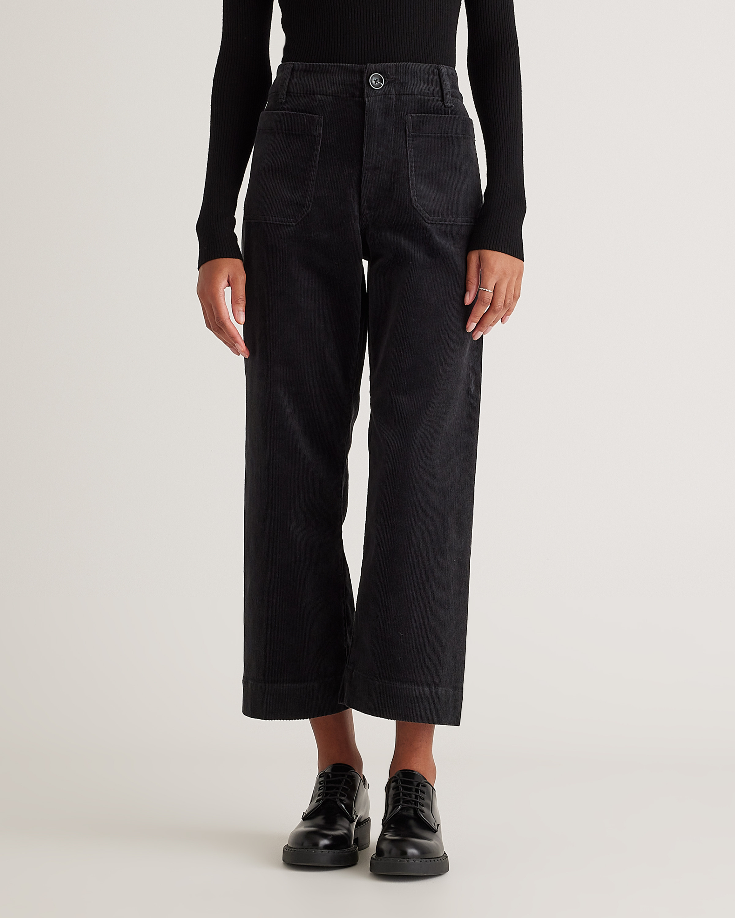 Organic Stretch Corduroy Cropped Wide Leg Pants | Quince