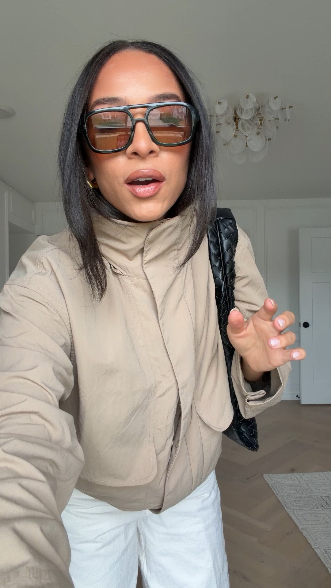 The perfect outfit for a cool rainy day! The jacket is AMAZING -  water repellent, hidden hood, and the funnel neck is so chic. I have it in 2 colors! Khaki is running low in stock but there are 7 other colors 😊 sized up to a M for an oversized fit, sized up 1 in the jeans for a relaxed fit - but they both fit TTS, flip flops run small

#LTKgrwm #LTKootd #LTKSeasonal