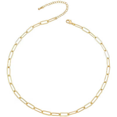 14K Gold Plated Cable Link Chain Necklace – A Timeless and Versatile Accessory with an Adjustable Fit for Added Comfort and Style | Target