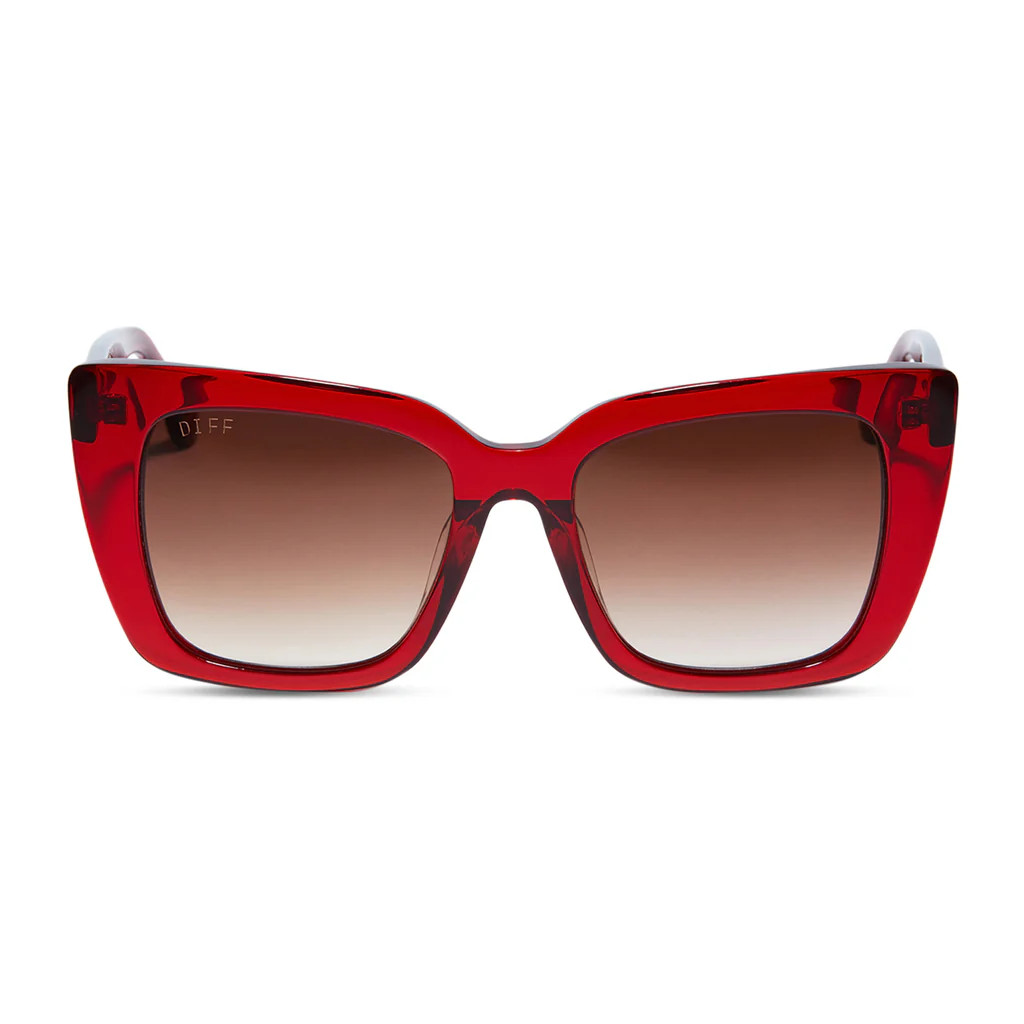 LIZZY - CARMINE + BROWN GRADIENT SUNGLASSES | DIFF Eyewear