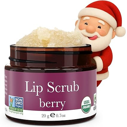 USDA Organic Lip Scrub Berry - USA Made with Natural Ingredients, Christmas Stockings Stuffers fo... | Amazon (US)