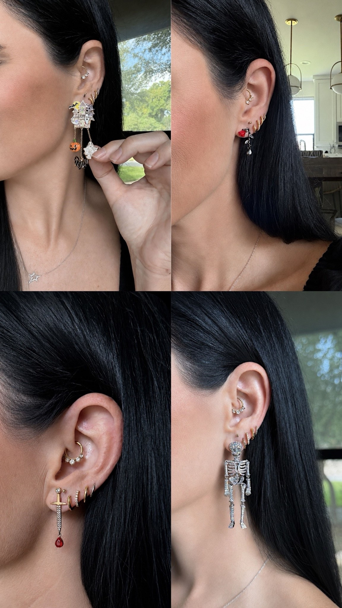 Rounded up the baublebar Halloween statement earrings that are still in stock! My large skeleton earrings are on sale for $15 from $44 today only!