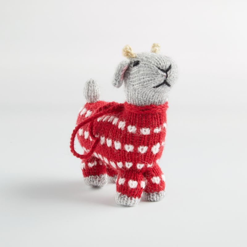 Handmade Alpaca Goat with Pajamas Christmas Tree Ornament + Reviews | Crate & Barrel | Crate & Barrel