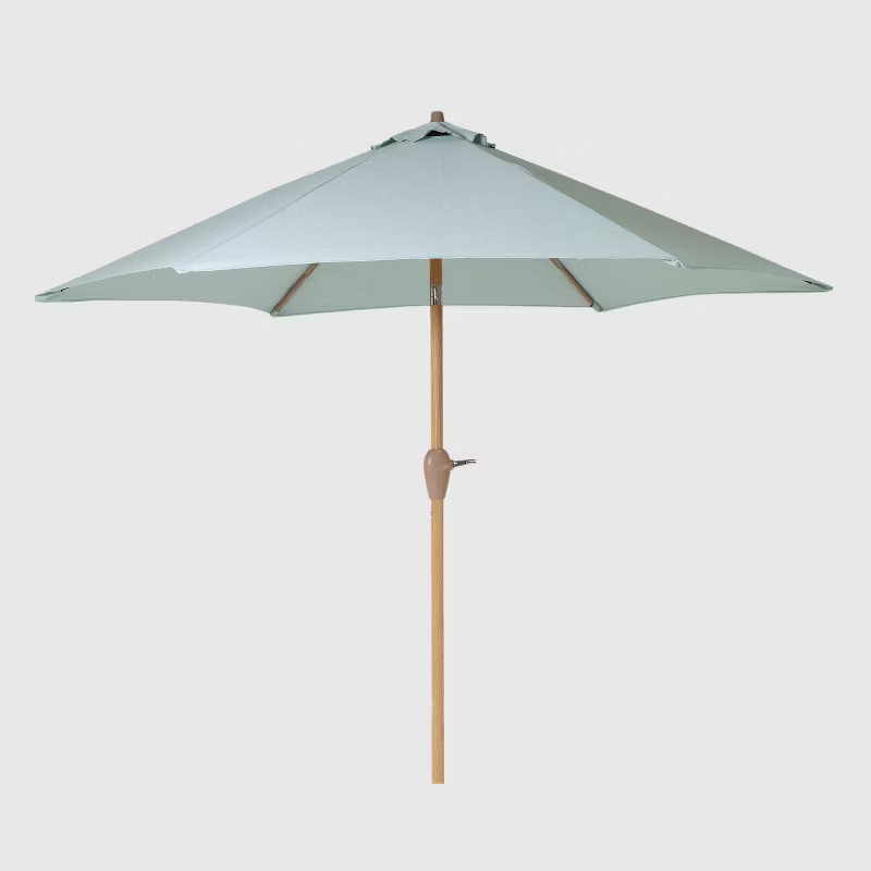9' Round Patio Umbrella - Light Wood Pole - Threshold™ | Target