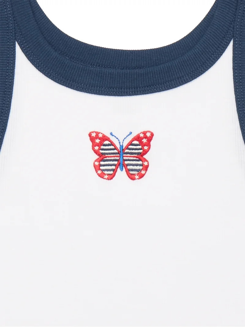 Way to Celebrate! Girls Americana Butterfly Tank Top, Sizes 4-18 | Walmart (US)
