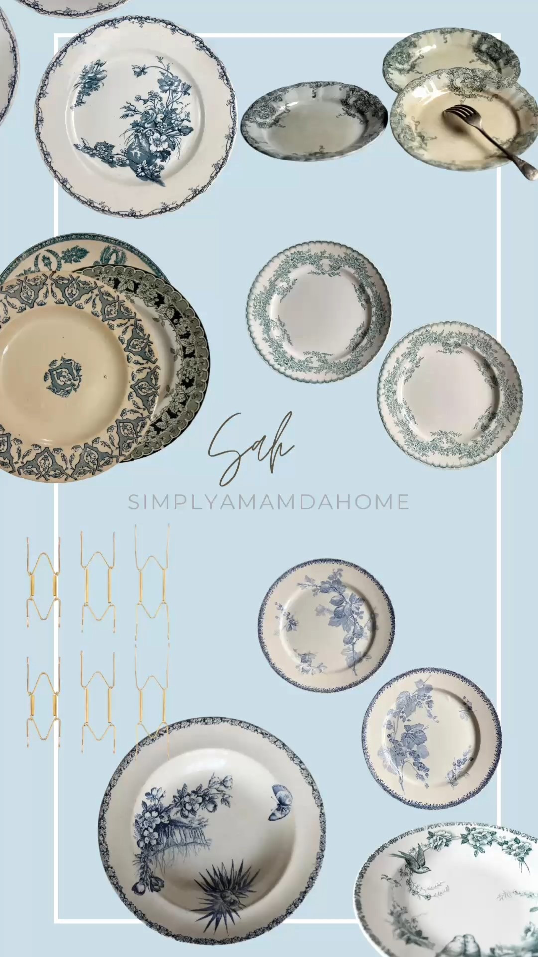 shop plates similar to the antique ones i have in my kitchen & here are the plate holders i use to hang them! 

#LTKHome