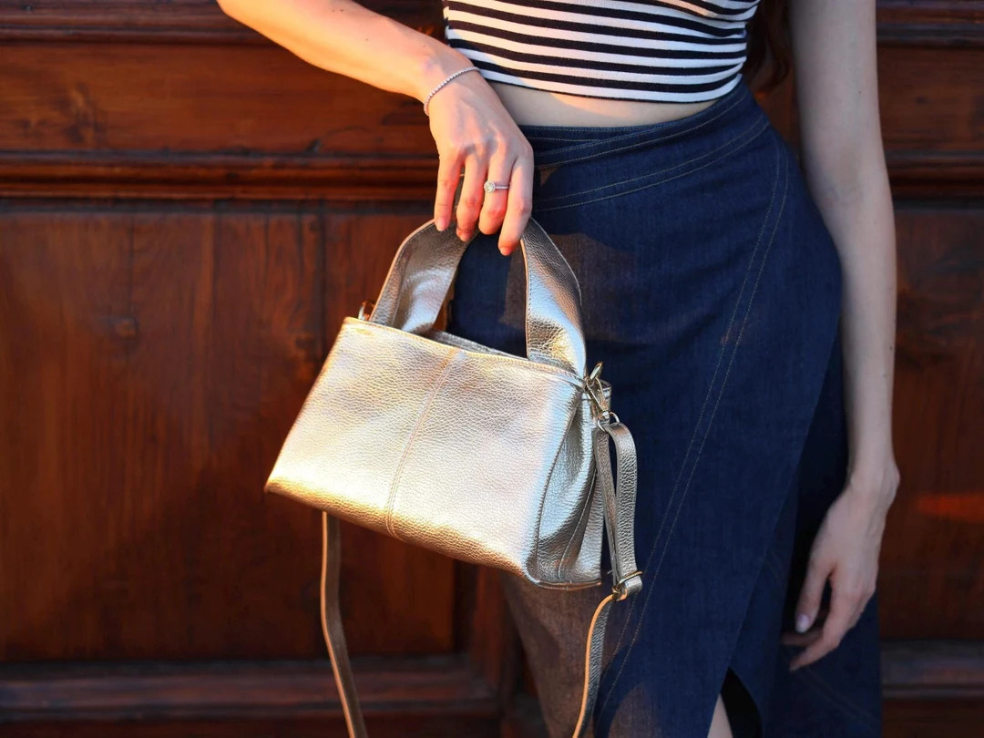 Handcrafted Italian Leather Crossbody Handbag: Elegant Top Handle Shoulder Purse for Women - Etsy | Etsy (US)