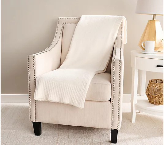 Barefoot Dreams 45"x60" CozyChic Stacked Rib Border Blanket - QVC.com | QVC