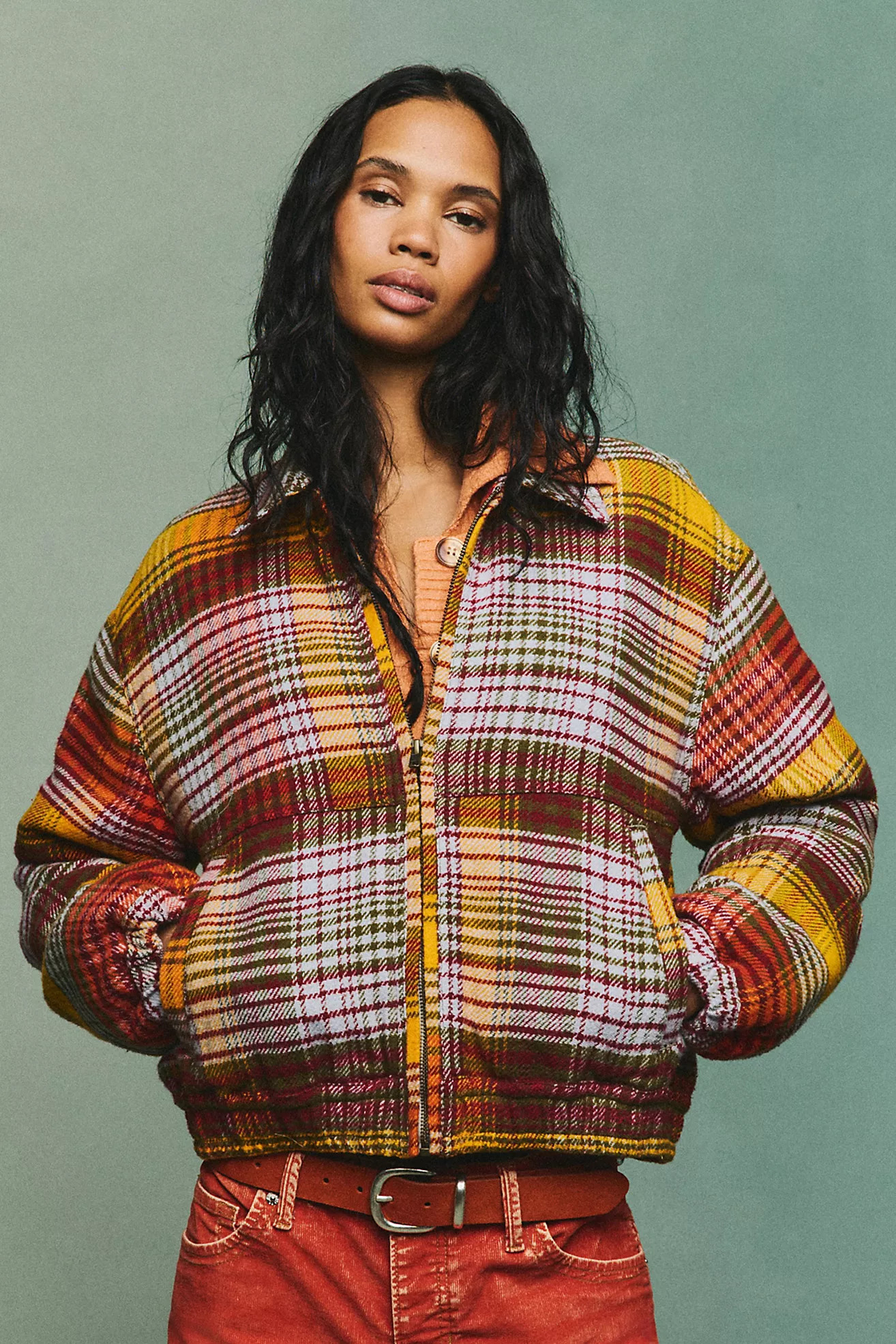 We The Free Birdie Flannel Track Jacket | Free People (Global - UK&FR Excluded)