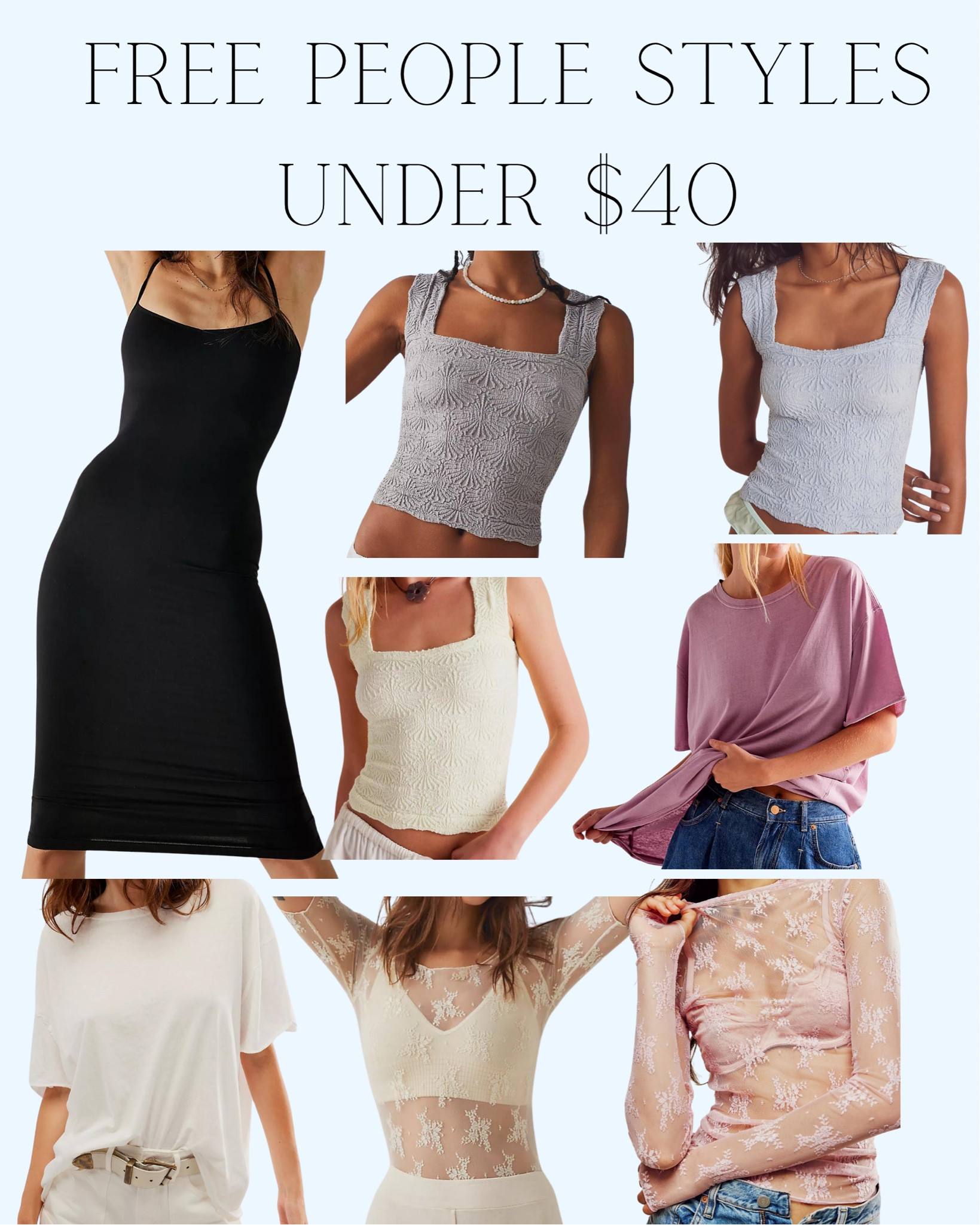 Free People Styles under $40! Great Holiday Christmas Gifts! Free people dress, tanks, tees, and layering tops!

#LTKGiftGuide
