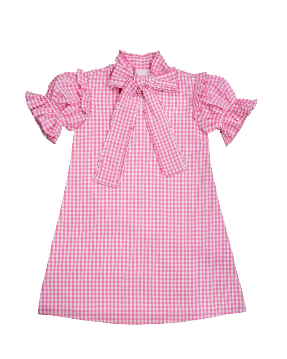 Josie shift dress in hot pink gingham | Elizabeth Wilson Designs