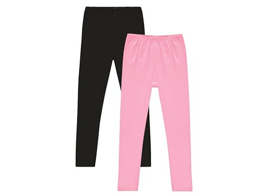Pink Angel 2-Pack Toddler and Big Girls Leggings: Pink Cotton Spandex Stretch Pants for Kids – School, Dance, Yoga, and Ballet Clothing | Amazon (US)