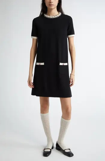 Valentino Garavani Embellished Trim Minidress | Nordstrom | Nordstrom