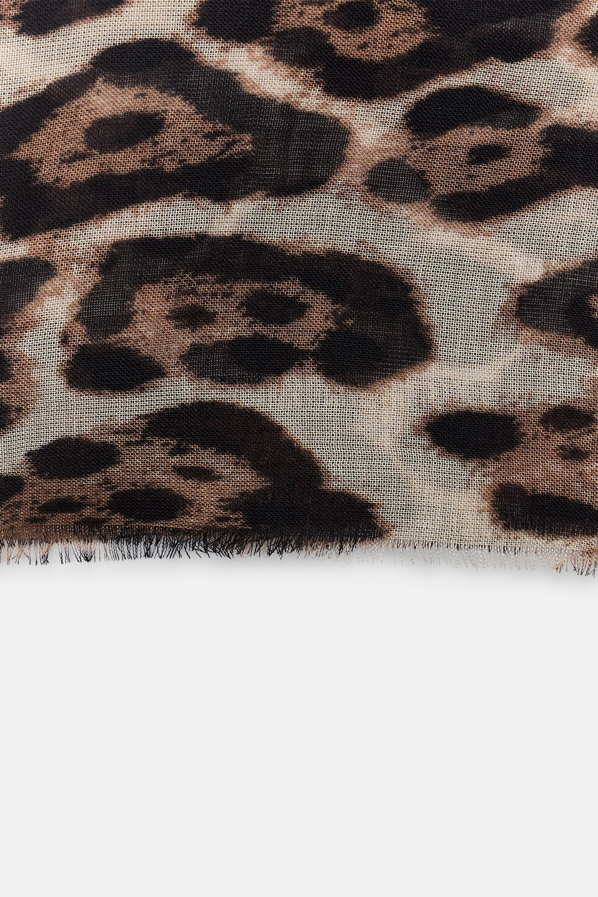 ANIMAL PRINT MODAL SILK SCARF | Zara Canada