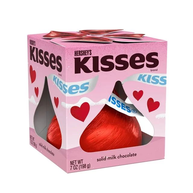 Hershey's Kisses Solid Milk Chocolate Valentine's Day Candy, Gift Box 7 oz | Walmart (US)