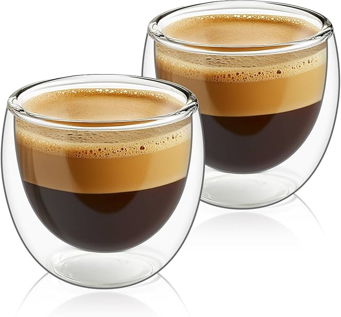 ComSaf Double Walled Espresso Cups 3 oz, Glass Espresso Shot Cup Set of 2, Small Coffee Mugs for ... | Amazon (US)