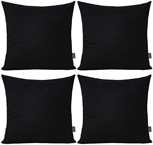 4-Pack Cotton Comfortable Solid Decorative Throw Pillow Case Square Cushion Cover Pillowcase (Cov... | Amazon (US)